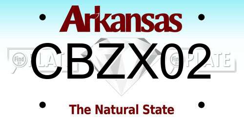 CBZX02 Arkansas License Plate