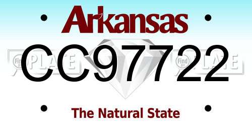 CC97722 Arkansas License Plate