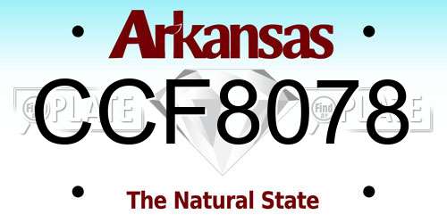 CCF8078 Arkansas License Plate
