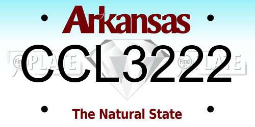 CCL3222 Arkansas License Plate