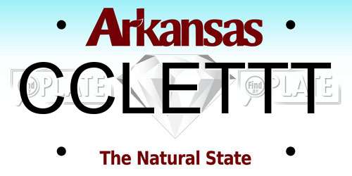 CCLETTT Arkansas License Plate