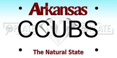 CCUBS Arkansas License Plate
