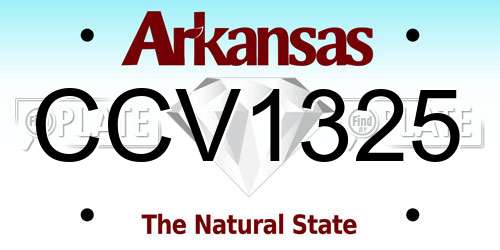 CCV1325 Arkansas License Plate