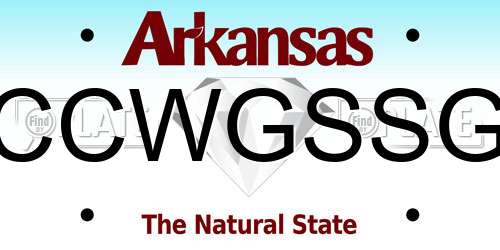 CCWGSSG Arkansas License Plate