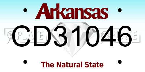 CD31046 Arkansas License Plate