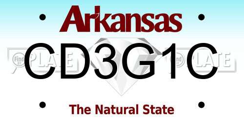 CD3G1C Arkansas License Plate