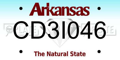 CD3I046 Arkansas License Plate