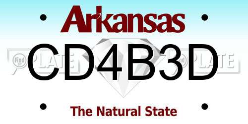 CD4B3D Arkansas License Plate
