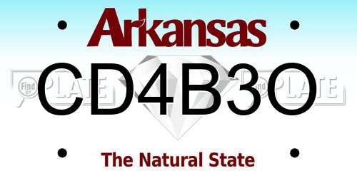 CD4B3O Arkansas License Plate