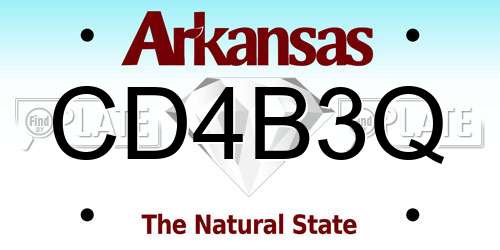 CD4B3Q Arkansas License Plate