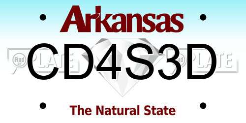 CD4S3D Arkansas License Plate
