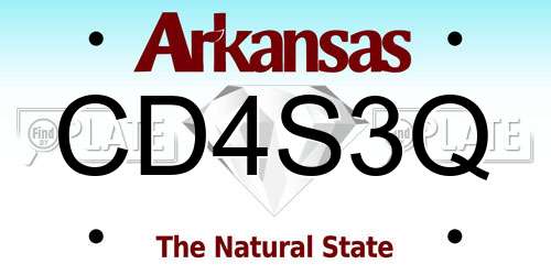 CD4S3Q Arkansas License Plate
