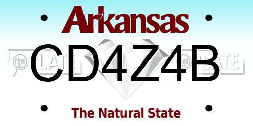 CD4Z4B Arkansas License Plate