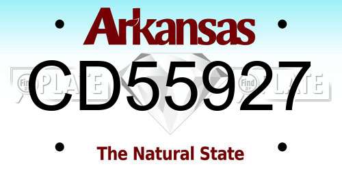 CD55927 Arkansas License Plate