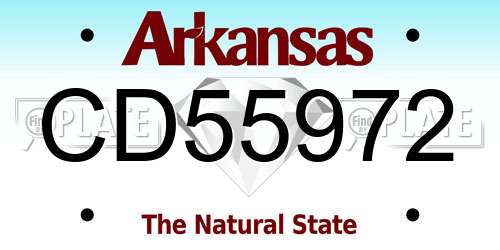 CD55972 Arkansas License Plate