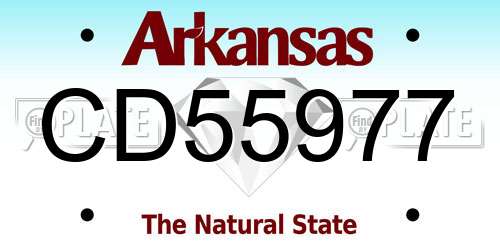 CD55977 Arkansas License Plate