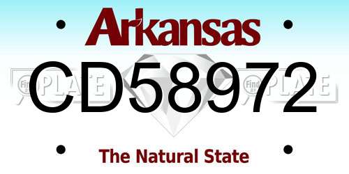 CD58972 Arkansas License Plate