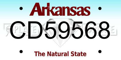 CD59568 Arkansas License Plate