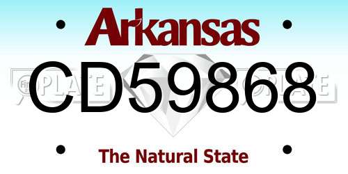 CD59868 Arkansas License Plate