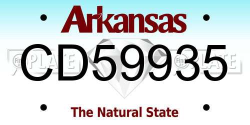 CD59935 Arkansas License Plate