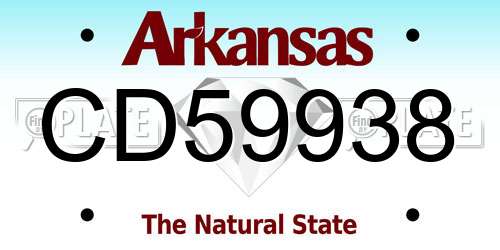 CD59938 Arkansas License Plate