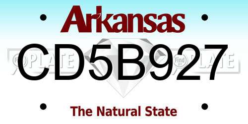 CD5B927 Arkansas License Plate