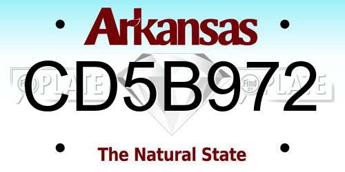 CD5B972 Arkansas License Plate