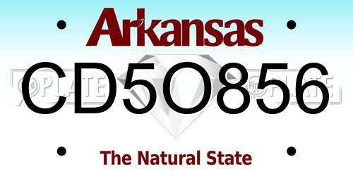 CD5O856 Arkansas License Plate