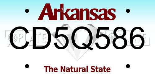 CD5Q586 Arkansas License Plate