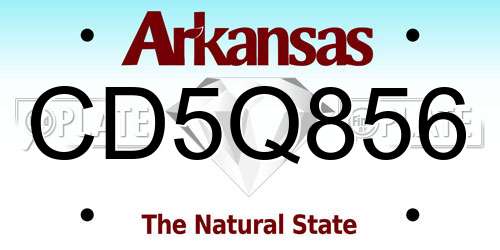CD5Q856 Arkansas License Plate
