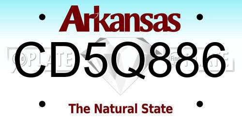 CD5Q886 Arkansas License Plate
