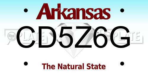 CD5Z6G Arkansas License Plate
