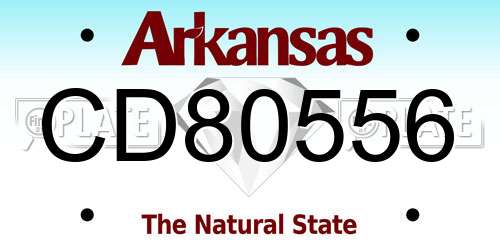 CD80556 Arkansas License Plate