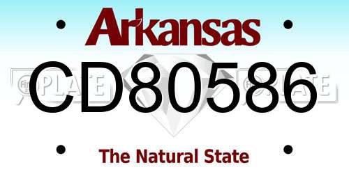 CD80586 Arkansas License Plate
