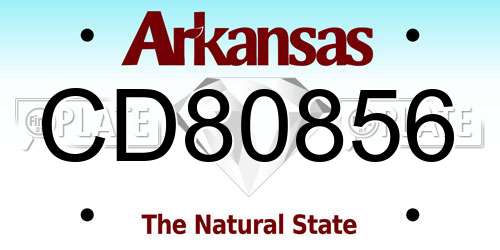 CD80856 Arkansas License Plate
