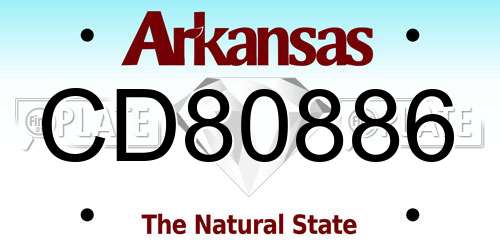 CD80886 Arkansas License Plate