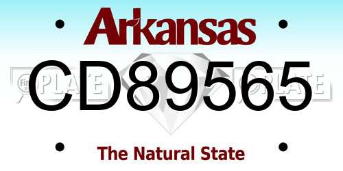 CD89565 Arkansas License Plate