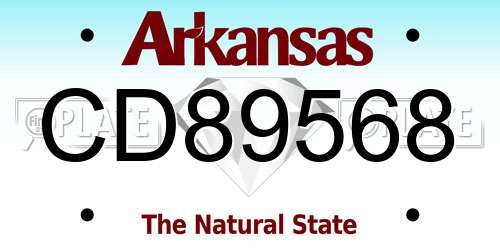 CD89568 Arkansas License Plate