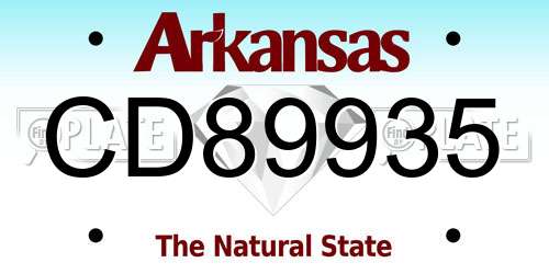 CD89935 Arkansas License Plate