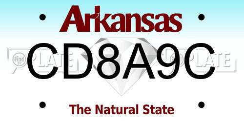 CD8A9C Arkansas License Plate