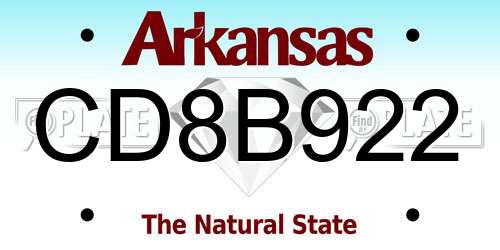 CD8B922 Arkansas License Plate