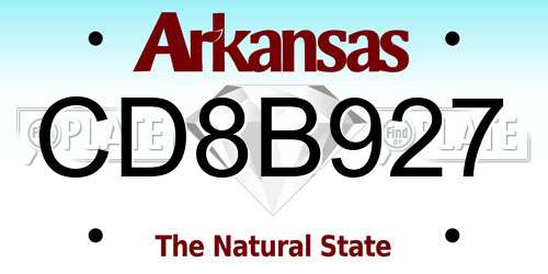 CD8B927 Arkansas License Plate