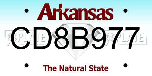 CD8B977 Arkansas License Plate