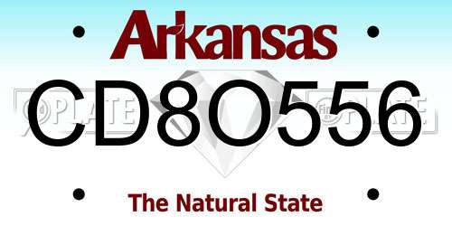 CD8O556 Arkansas License Plate