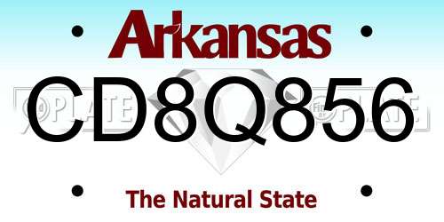 CD8Q856 Arkansas License Plate