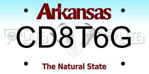 CD8T6G Arkansas License Plate