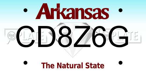 CD8Z6G Arkansas License Plate