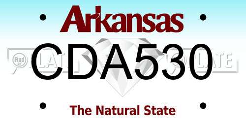CDA530 Arkansas License Plate