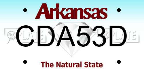 CDA53D Arkansas License Plate