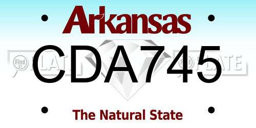 CDA745 Arkansas License Plate
